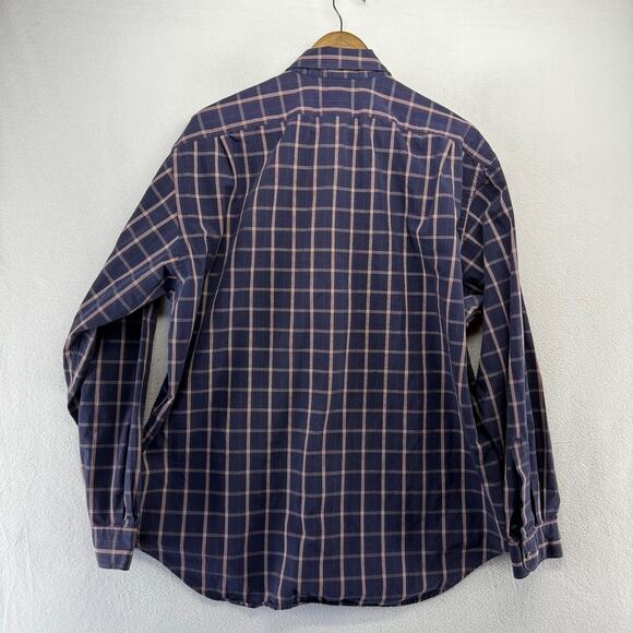 Vintage Ralph Lauren Shirt Men's XL Blue Marlowe Pony Check Preppy Festive 90s - Picture 10 of 11